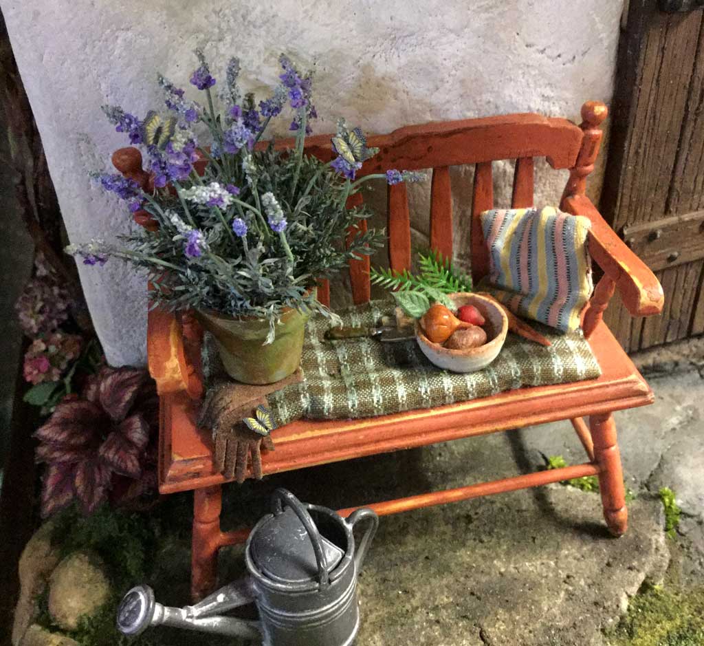 lavender-and-bench